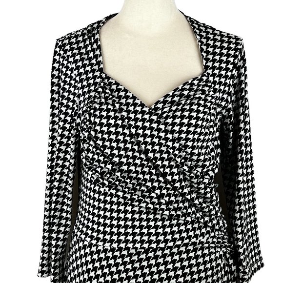 Like new! LEOTA Black and white Houndstooth Sweetheart Neckline Dress Si… - Picture 7 of 16